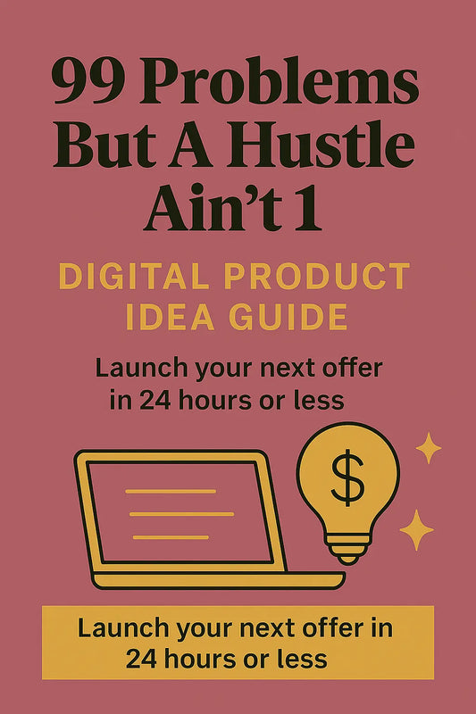 99 Problems But A Hustle Aint 1 : Choose from 100 Pre-Researched Digital Product Ideas You Can Launch FAST